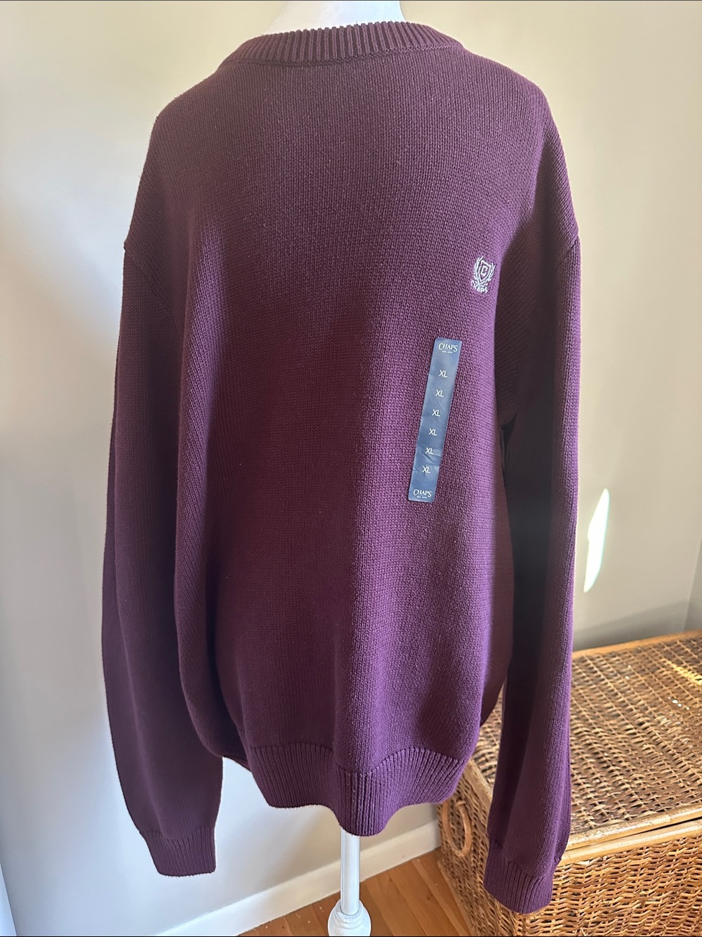 Chaps 100% Cotton “Original Crewneck Sweater,” Sz XL